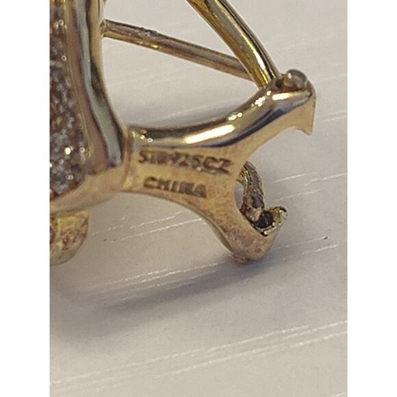 Lot Of 7 Gold Tone Jewelry 925 Sterling Silver 2 Necklaces 5 Pairs Earrings 165g - Picture 10 of 16